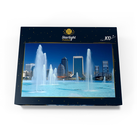 Fountain at Riverwalk and Skyline, Jacksonville, Florida, USA 100 Jigsaw Puzzle box view1