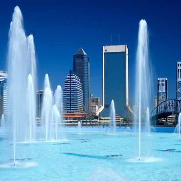 Fountain at Riverwalk and Skyline, Jacksonville, Florida, USA 100 Jigsaw Puzzle 3D Modell