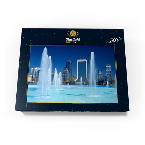 Fountain at Riverwalk and Skyline, Jacksonville, Florida, USA 500 Jigsaw Puzzle box view1