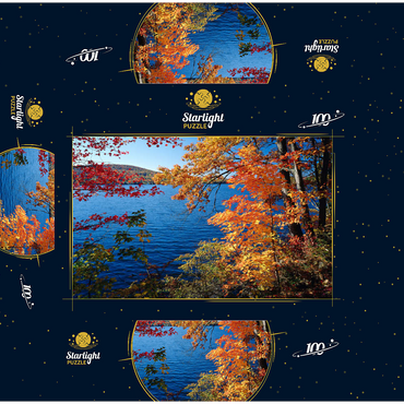 Autumn atmosphere at Lake Waramaug, Connecticut, USA 100 Jigsaw Puzzle box 3D Modell