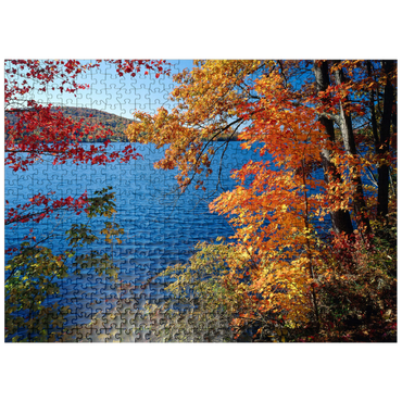 puzzleplate Autumn atmosphere at Lake Waramaug, Connecticut, USA 500 Jigsaw Puzzle