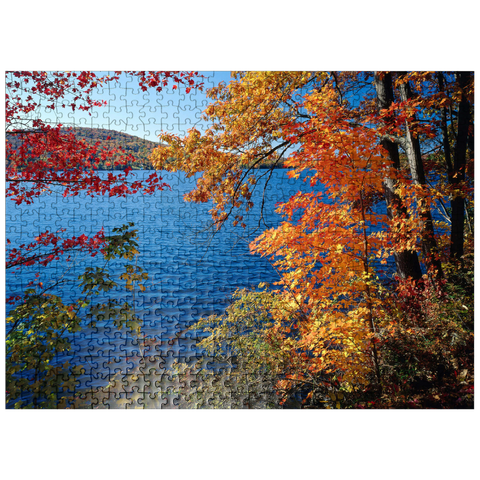puzzleplate Autumn atmosphere at Lake Waramaug, Connecticut, USA 500 Jigsaw Puzzle