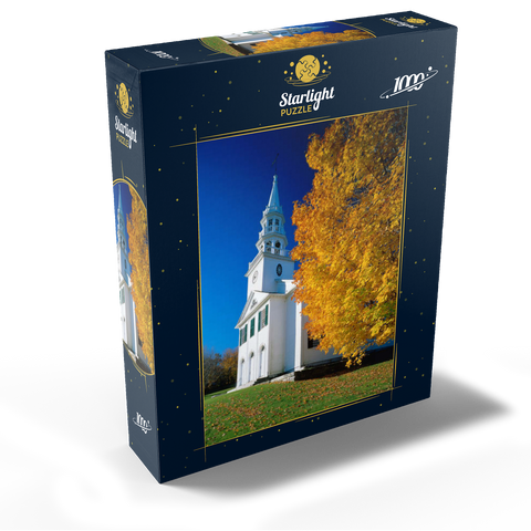 Church with maple tree in Warren, Connecticut, USA 1000 Jigsaw Puzzle box view1