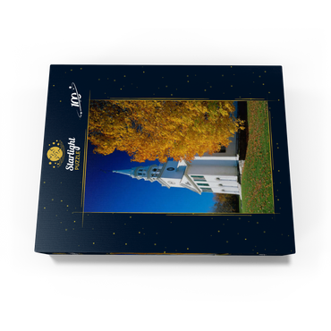 Church with maple tree in Warren, Connecticut, USA 100 Jigsaw Puzzle box view1
