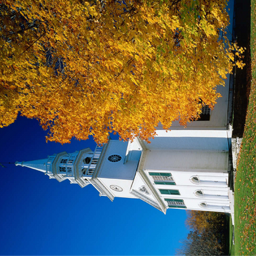 Church with maple tree in Warren, Connecticut, USA 100 Jigsaw Puzzle 3D Modell