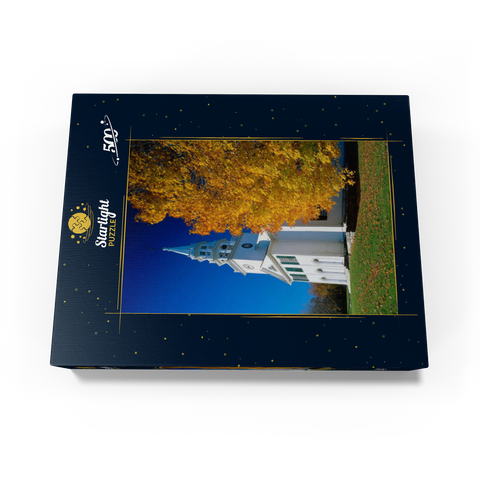 Church with maple tree in Warren, Connecticut, USA 500 Jigsaw Puzzle box view1
