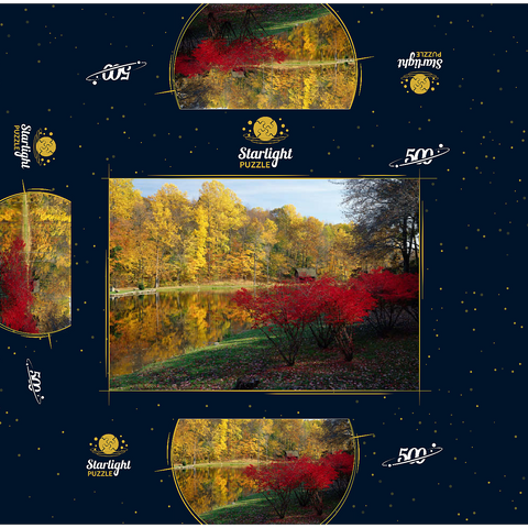 Autumn landscape near Ridgefield, Connecticut, USA 500 Jigsaw Puzzle box 3D Modell