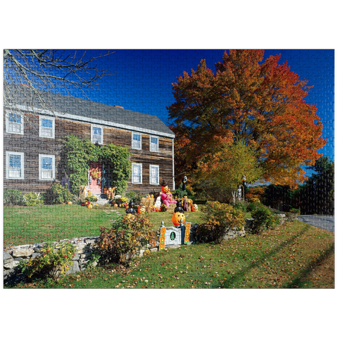 puzzleplate House with Halloween decoration, Maine, USA 1000 Jigsaw Puzzle