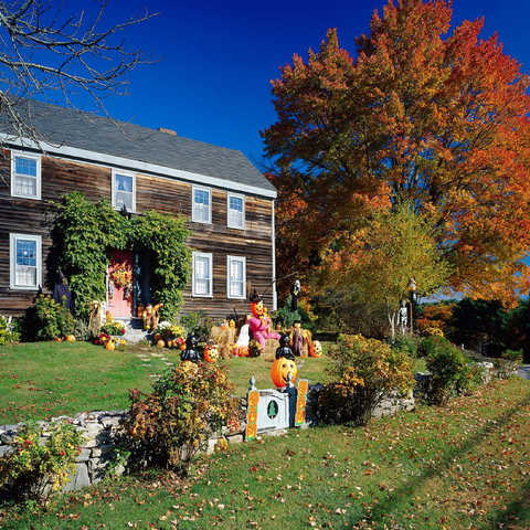 House with Halloween decoration, Maine, USA 100 Jigsaw Puzzle 3D Modell