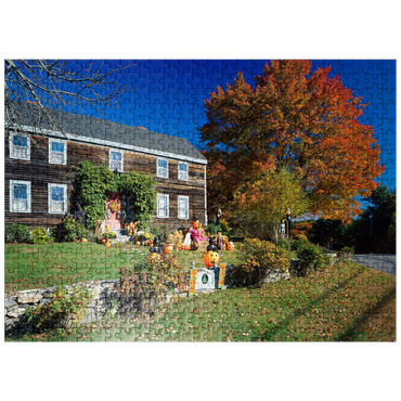 puzzleplate House with Halloween decoration, Maine, USA 500 Jigsaw Puzzle