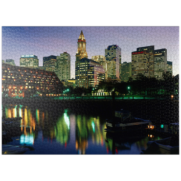 puzzleplate Marina with Boston skyline, Massachusetts, USA 1000 Jigsaw Puzzle