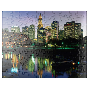 puzzleplate Marina with Boston skyline, Massachusetts, USA 100 Jigsaw Puzzle