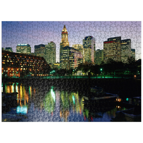 puzzleplate Marina with Boston skyline, Massachusetts, USA 500 Jigsaw Puzzle