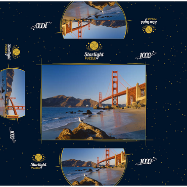 San Francisco Bay and Golden Gate Bridge, San Francisco, California, USA 1000 Jigsaw Puzzle box 3D Modell