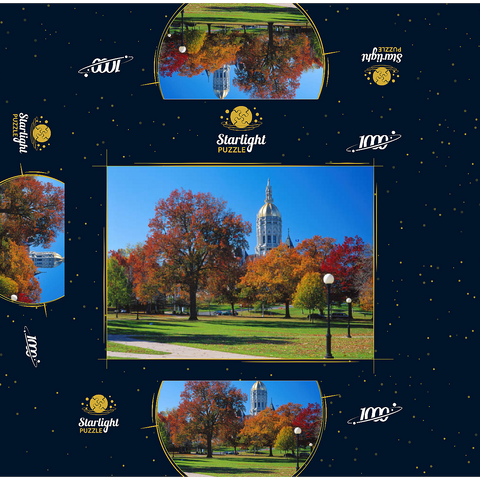 Park with Capitol in Hartford, Connecticut, USA 1000 Jigsaw Puzzle box 3D Modell
