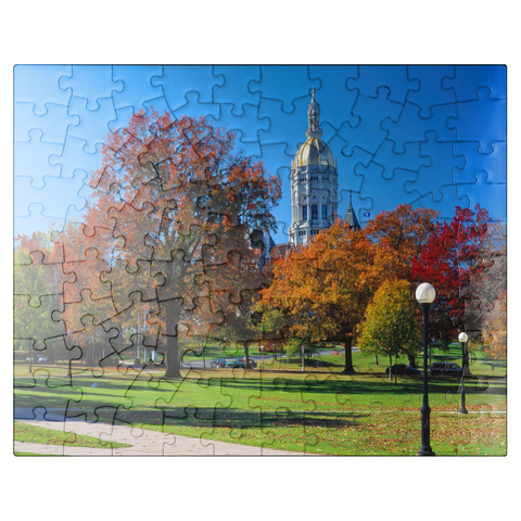 puzzleplate Park with Capitol in Hartford, Connecticut, USA 100 Jigsaw Puzzle