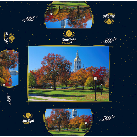 Park with Capitol in Hartford, Connecticut, USA 500 Jigsaw Puzzle box 3D Modell