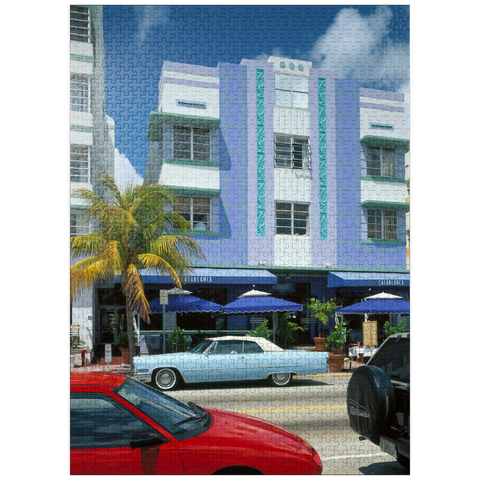 puzzleplate Art Deco Hotels on Ocean Drive in Miami Beach, Florida, USA 1000 Jigsaw Puzzle