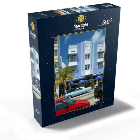 Art Deco Hotels on Ocean Drive in Miami Beach, Florida, USA 500 Jigsaw Puzzle box view1
