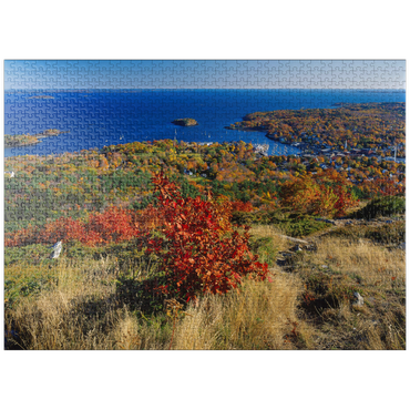 puzzleplate City overview and marina of Camden, Maine, USA 1000 Jigsaw Puzzle