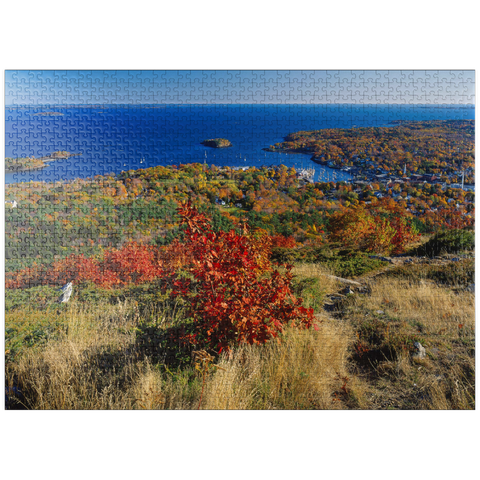 puzzleplate City overview and marina of Camden, Maine, USA 1000 Jigsaw Puzzle
