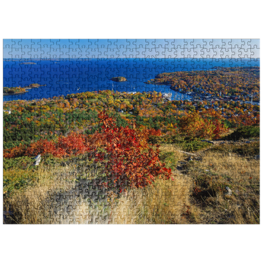 puzzleplate City overview and marina of Camden, Maine, USA 500 Jigsaw Puzzle