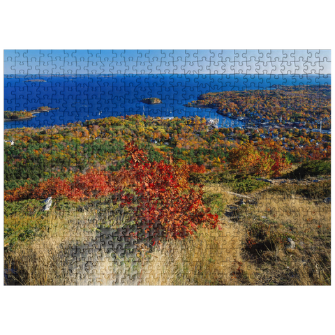 puzzleplate City overview and marina of Camden, Maine, USA 500 Jigsaw Puzzle