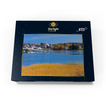 Town overview and marina of Damariscotta, Maine, USA 1000 Jigsaw Puzzle box view1