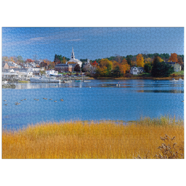 puzzleplate Town overview and marina of Damariscotta, Maine, USA 1000 Jigsaw Puzzle