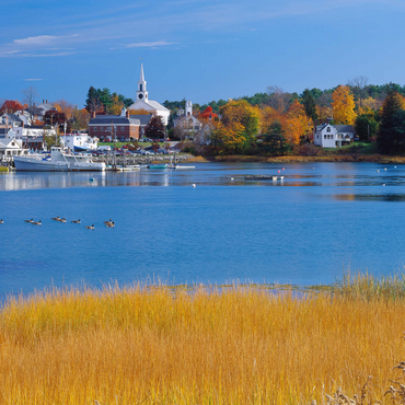 Town overview and marina of Damariscotta, Maine, USA 1000 Jigsaw Puzzle 3D Modell