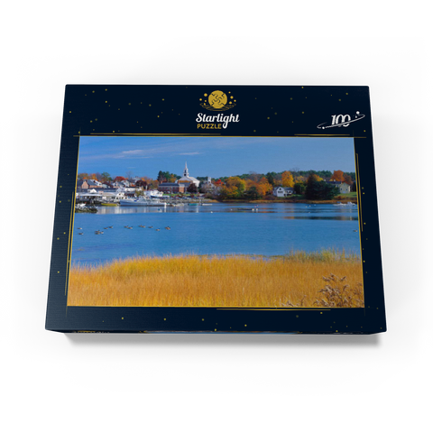 Town overview and marina of Damariscotta, Maine, USA 100 Jigsaw Puzzle box view1