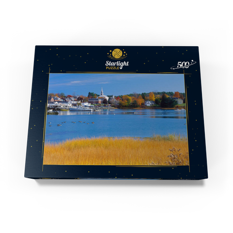 Town overview and marina of Damariscotta, Maine, USA 500 Jigsaw Puzzle box view1
