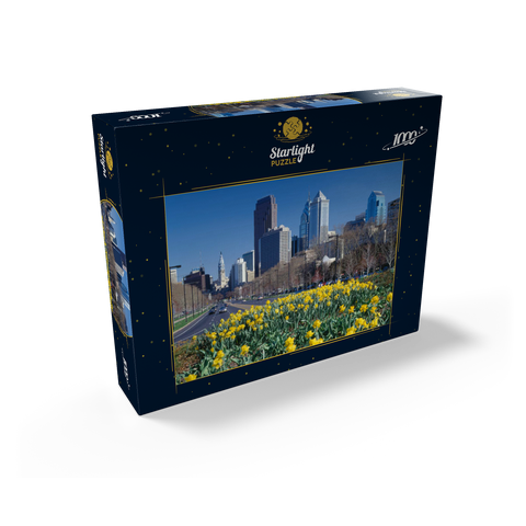 Benjamin Franklin Parkway with Skline and City Hall, Philadelphia, Pennsylvania, USA 1000 Jigsaw Puzzle box view1