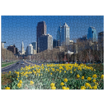 puzzleplate Benjamin Franklin Parkway with Skline and City Hall, Philadelphia, Pennsylvania, USA 500 Jigsaw Puzzle