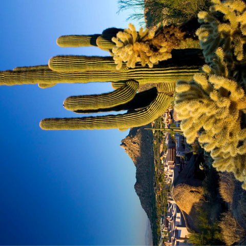 Four Seasons Hotel complex with Pinnacle Peak, Scottsdale, Arizona, USA 100 Jigsaw Puzzle 3D Modell
