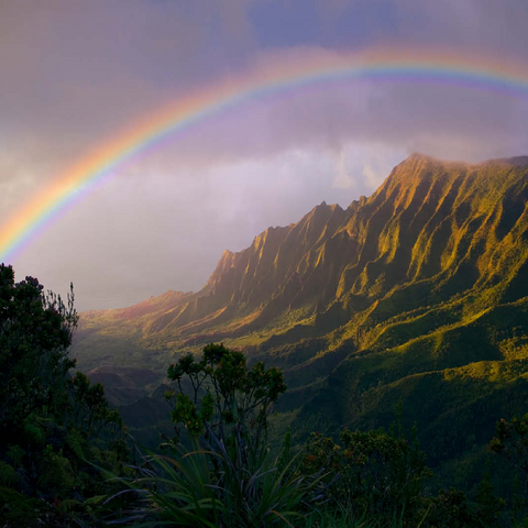 Rainbow over Na Pali Coast, Kauai Island, Hawaii, USA 100 Jigsaw Puzzle 3D Modell