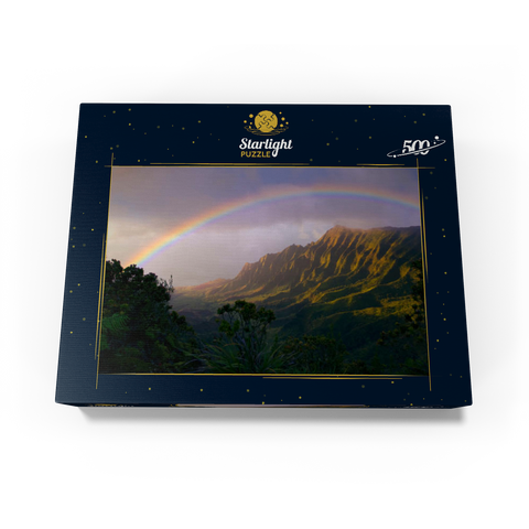 Rainbow over Na Pali Coast, Kauai Island, Hawaii, USA 500 Jigsaw Puzzle box view1
