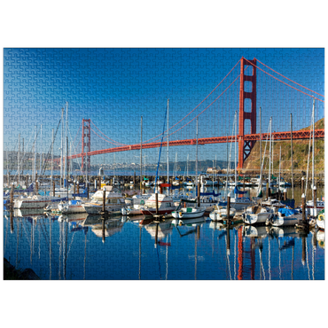 puzzleplate Golden Gate Bridge with marina, San Francisco, California, USA 1000 Jigsaw Puzzle