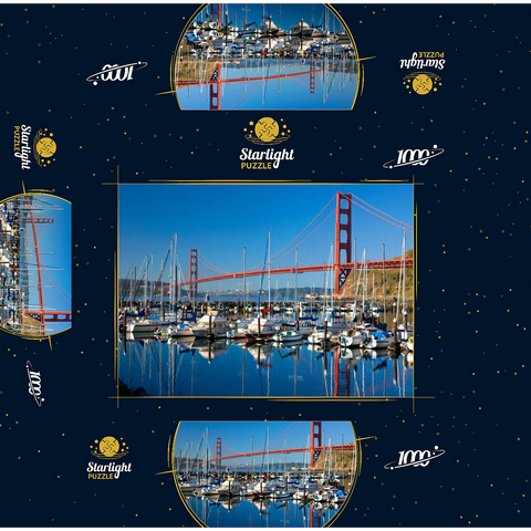 Golden Gate Bridge with marina, San Francisco, California, USA 1000 Jigsaw Puzzle box 3D Modell