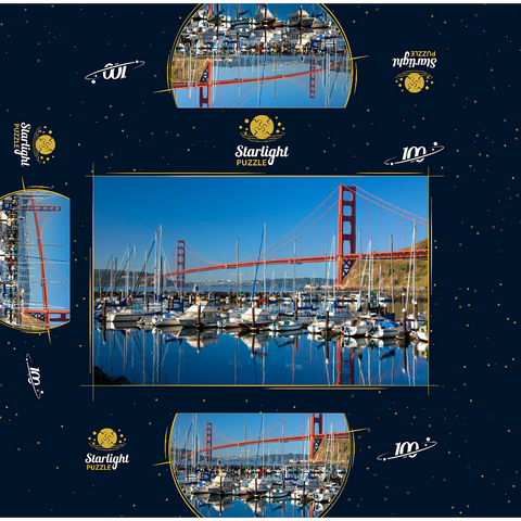 Golden Gate Bridge with marina, San Francisco, California, USA 100 Jigsaw Puzzle box 3D Modell