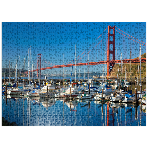 puzzleplate Golden Gate Bridge with marina, San Francisco, California, USA 500 Jigsaw Puzzle