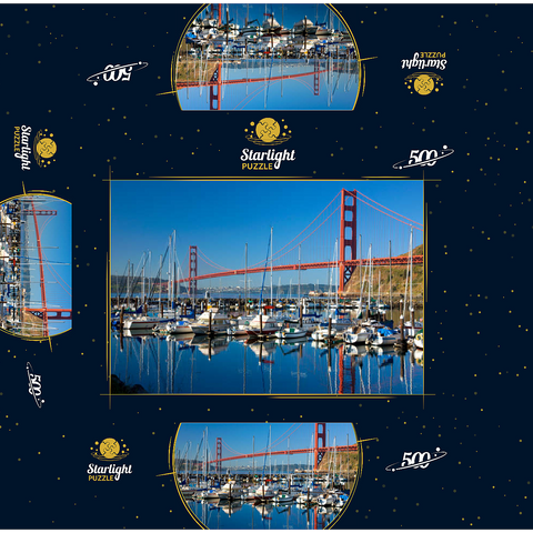 Golden Gate Bridge with marina, San Francisco, California, USA 500 Jigsaw Puzzle box 3D Modell