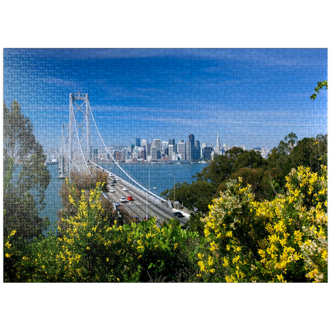 puzzleplate Bay Bridge with skyline, San Francisco, California, USA 1000 Jigsaw Puzzle