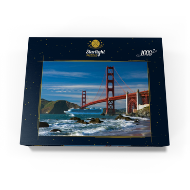 San Francisco Bay with cruise ship and Golden Gate Bridge, San Francisco, California, USA 1000 Jigsaw Puzzle box view1