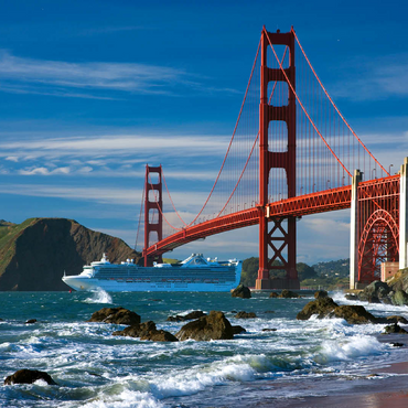 San Francisco Bay with cruise ship and Golden Gate Bridge, San Francisco, California, USA 100 Jigsaw Puzzle 3D Modell