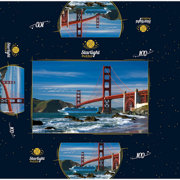 San Francisco Bay with cruise ship and Golden Gate Bridge, San Francisco, California, USA 100 Jigsaw Puzzle box 3D Modell