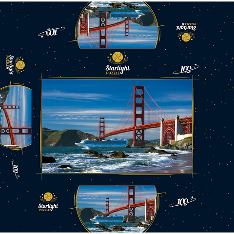 San Francisco Bay with cruise ship and Golden Gate Bridge, San Francisco, California, USA 100 Jigsaw Puzzle box 3D Modell