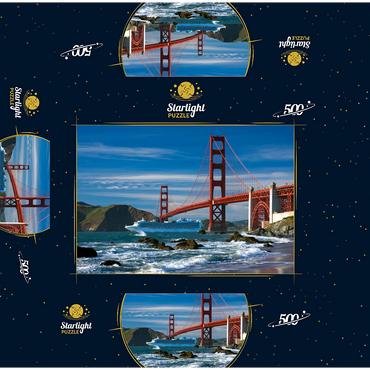 San Francisco Bay with cruise ship and Golden Gate Bridge, San Francisco, California, USA 500 Jigsaw Puzzle box 3D Modell