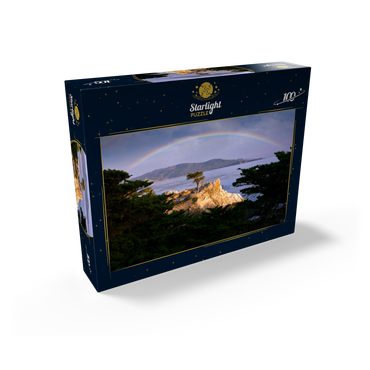 Rainbow over Monterey cypress (Lone Cypress) on the Pacific coast near 100 Jigsaw Puzzle box view1