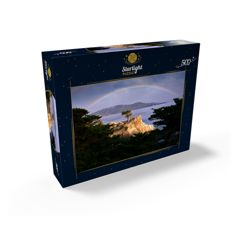 Rainbow over Monterey cypress (Lone Cypress) on the Pacific coast near 500 Jigsaw Puzzle box view1